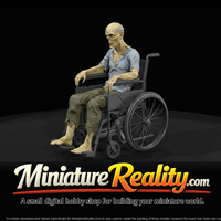 Wheelchair Zombie - Seated miniature, three-quarter view — thumbnail 3