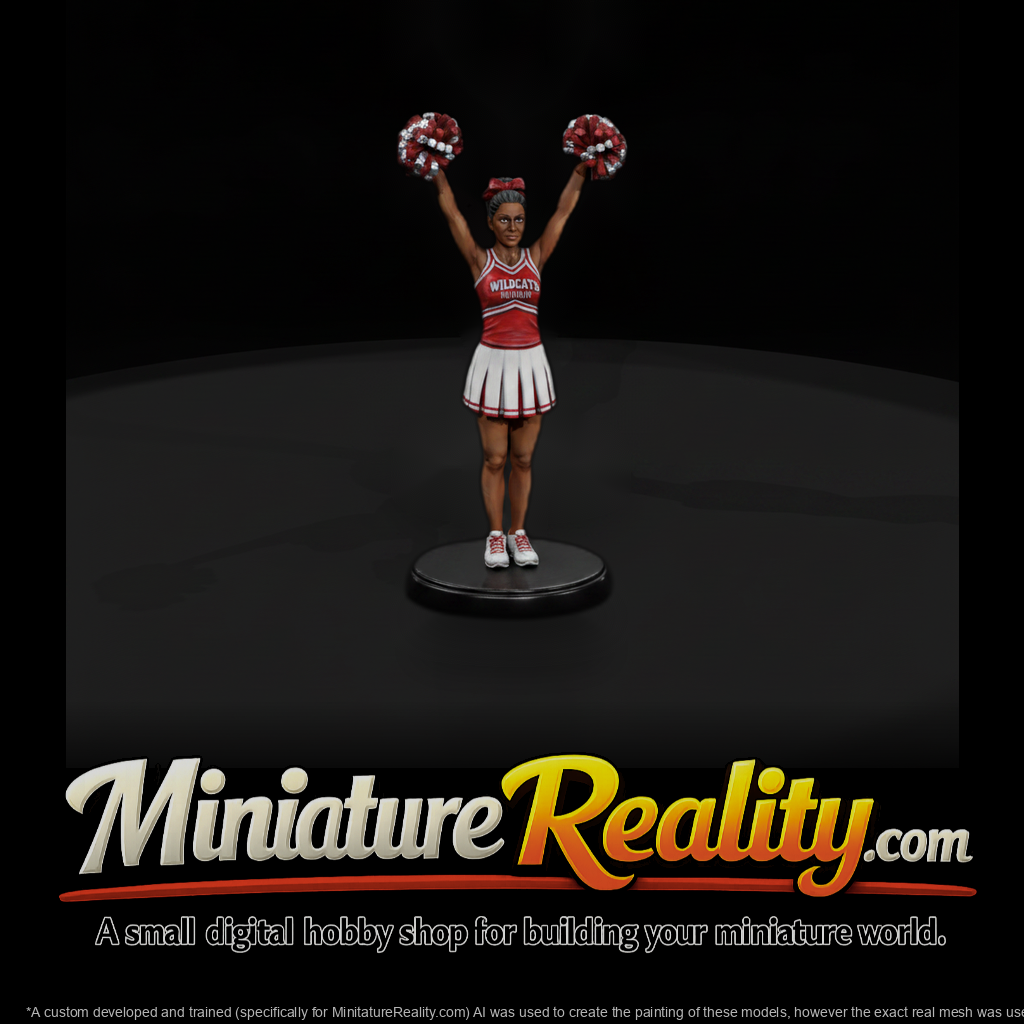 High School Cheerleader with Pompoms