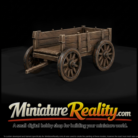 Horse-Drawn Farm Wagon with Draft Horse