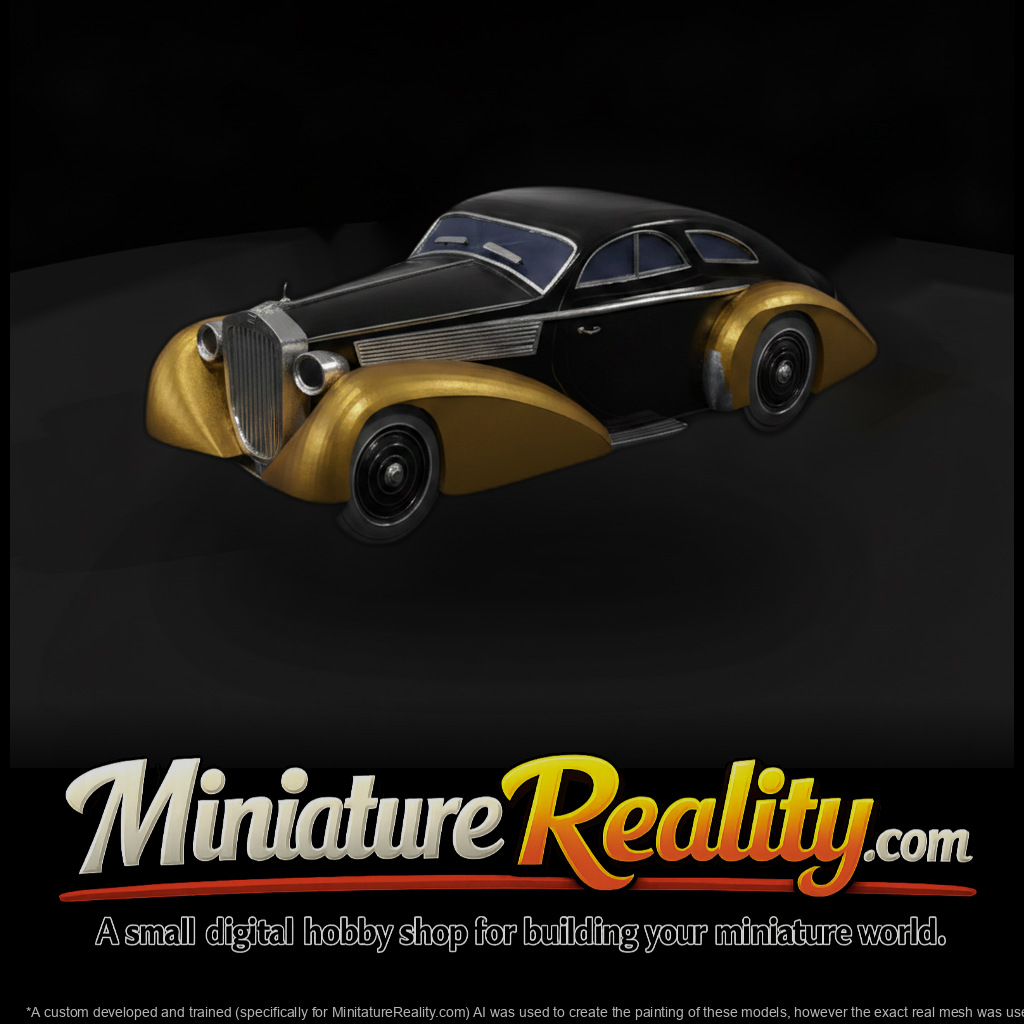 Art Deco Vintage Luxury Coupe Untextured 3D Model