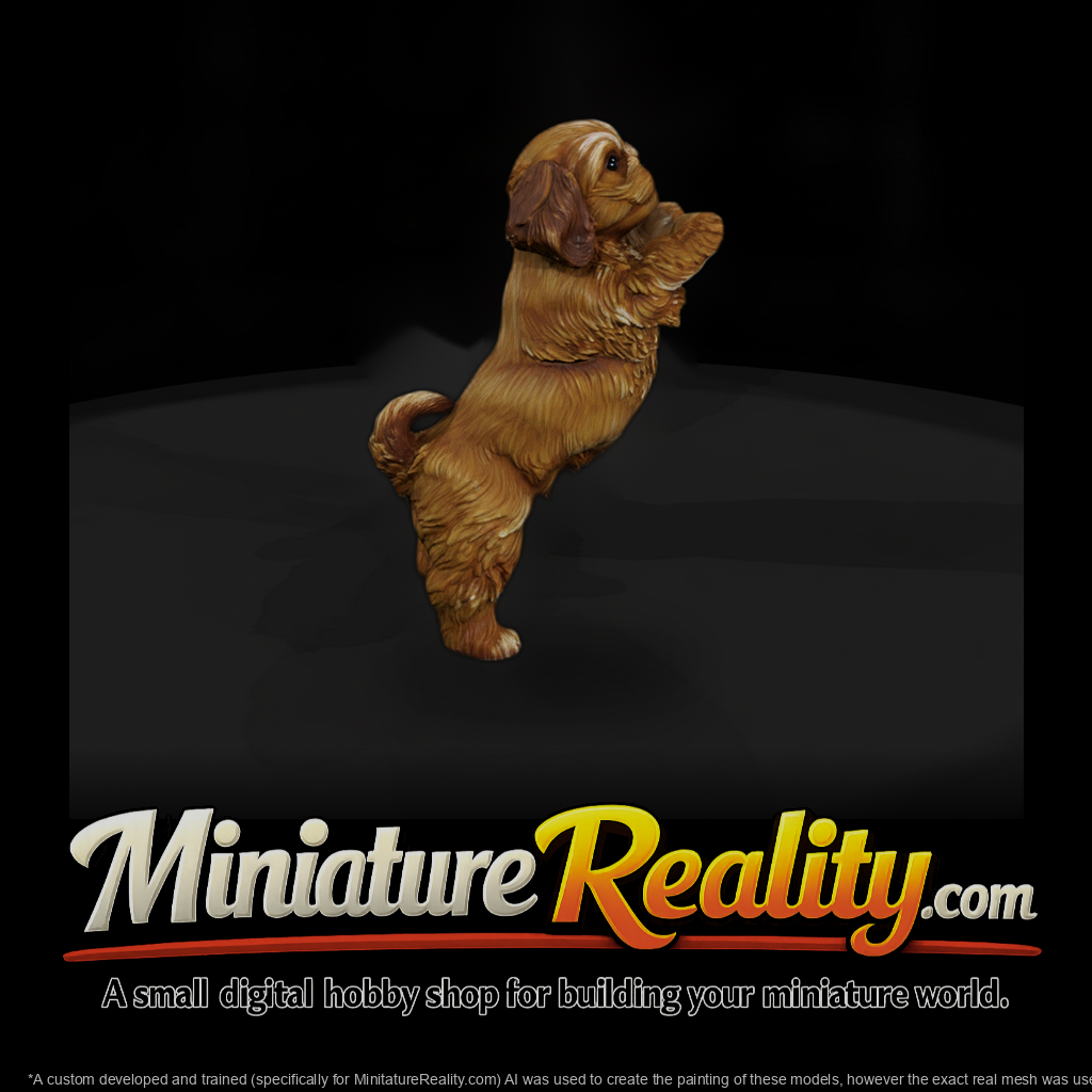 Playful Puppy Standing on Hind Legs
