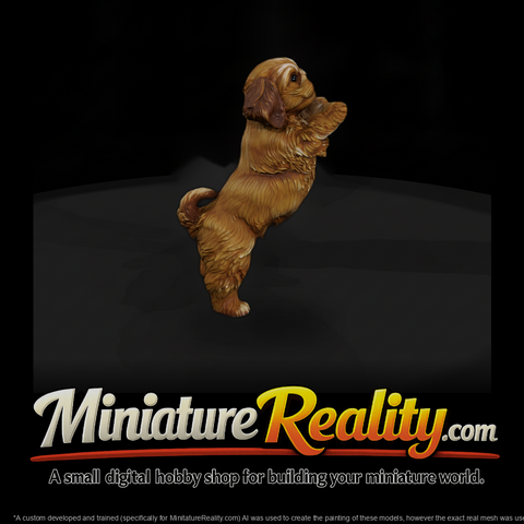 Playful Puppy Standing on Hind Legs