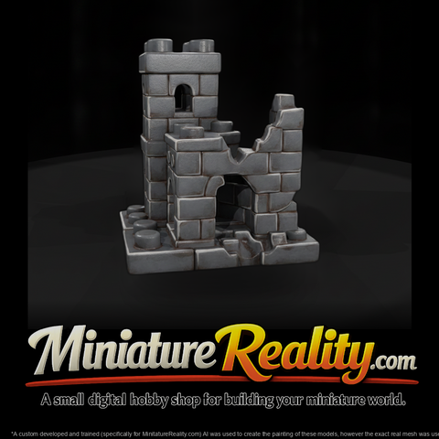 Mr Toyprops 100 001 004 Toy Brick Castle Ruin