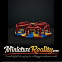 Low Poly Octagonal Merry Go Round miniature, three-quarter view — thumbnail 2