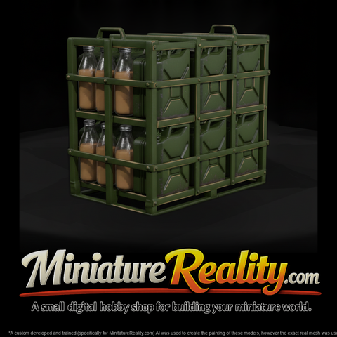 WWII Jerrycan and Bottle Supply Rack