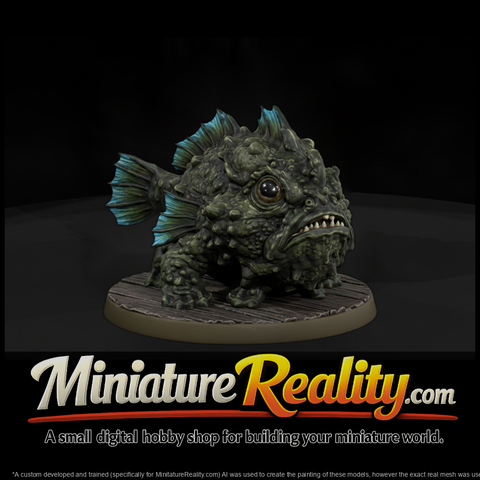 Sump Lurker Frogfish Beast miniature, three-quarter view