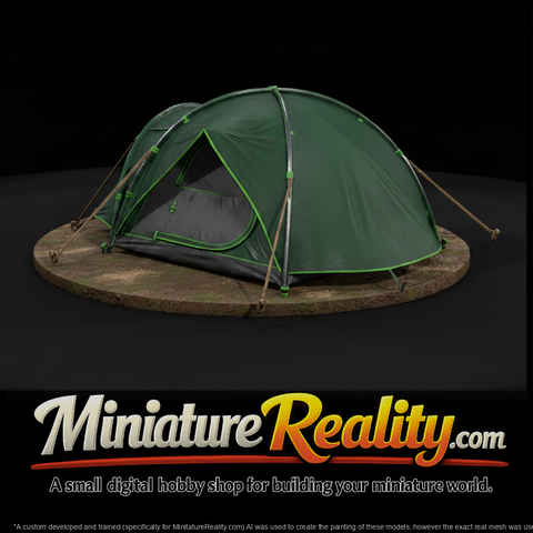 Green Dome Camping Tent with Guy Lines