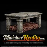 Neoclassical Stone Garden Bench - Scenery Bench miniature, three-quarter view — thumbnail 2