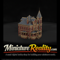 Red Brick Turret House miniature, three-quarter view — thumbnail 1