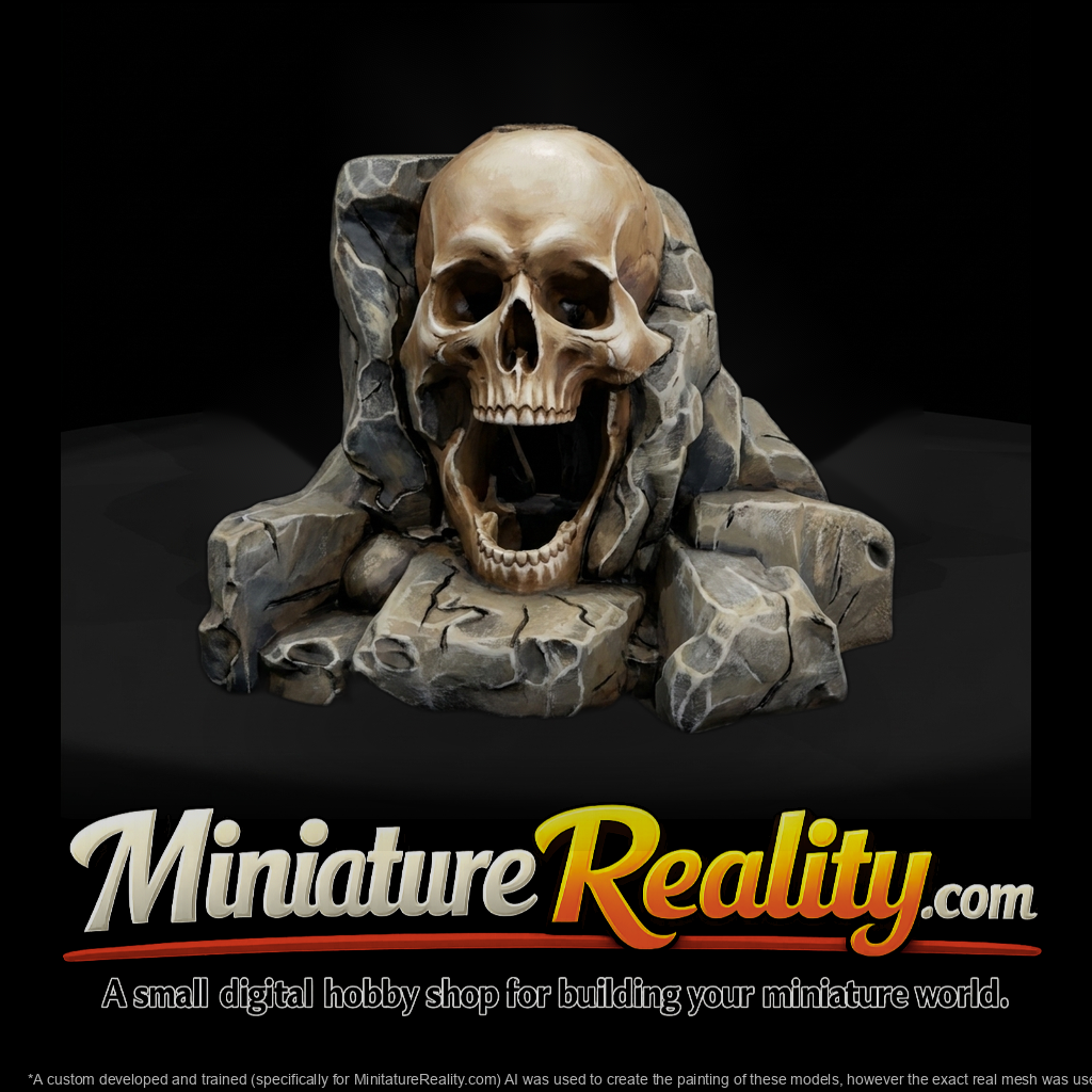 Skull Cave Entrance — Terrain Piece miniature, three-quarter view