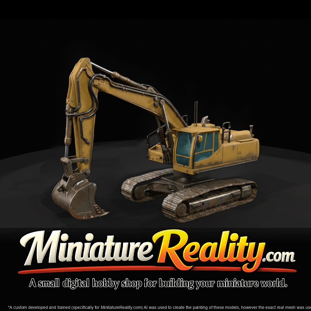 Volvo Excavator miniature, three-quarter view