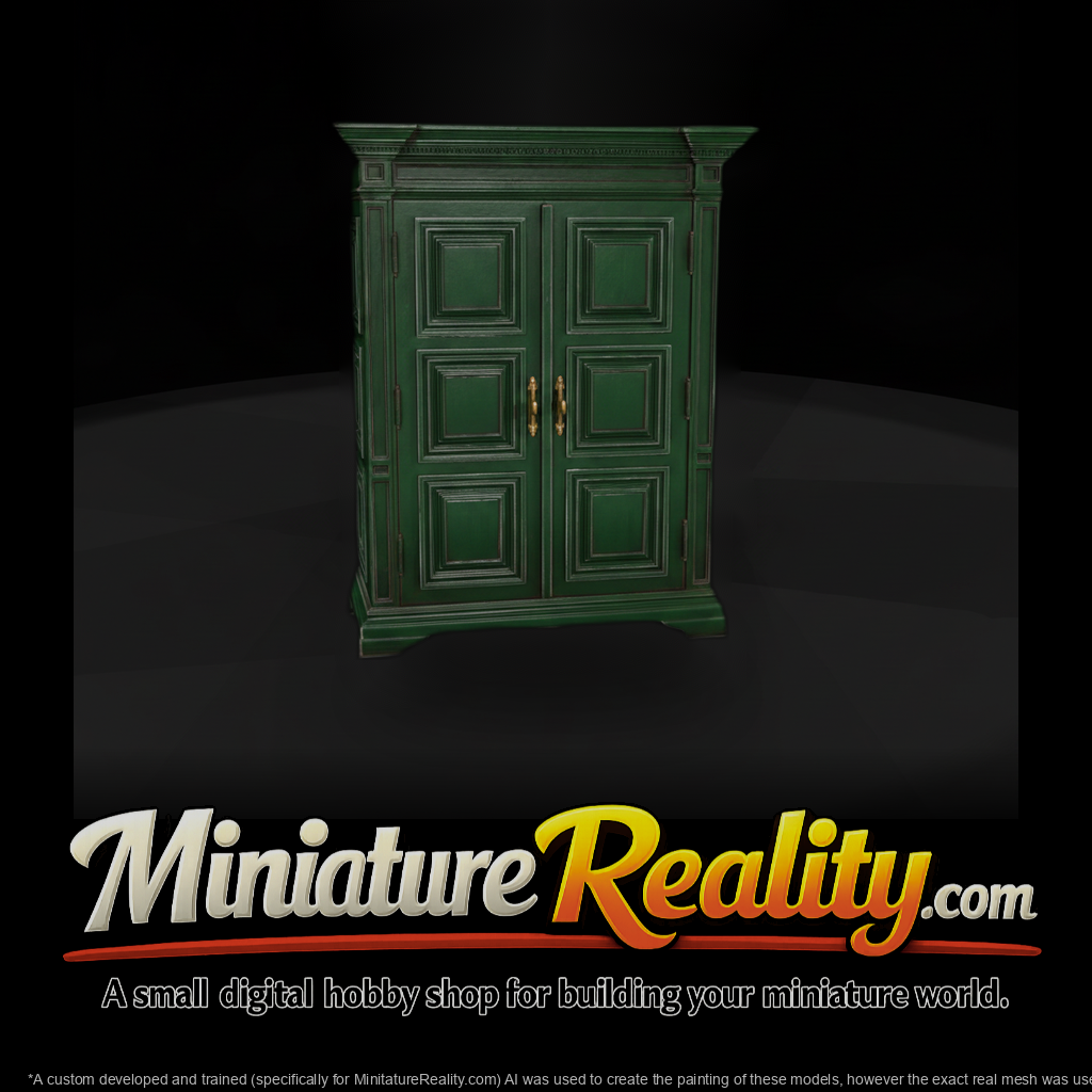 Green Paneled Wardrobe Armoire