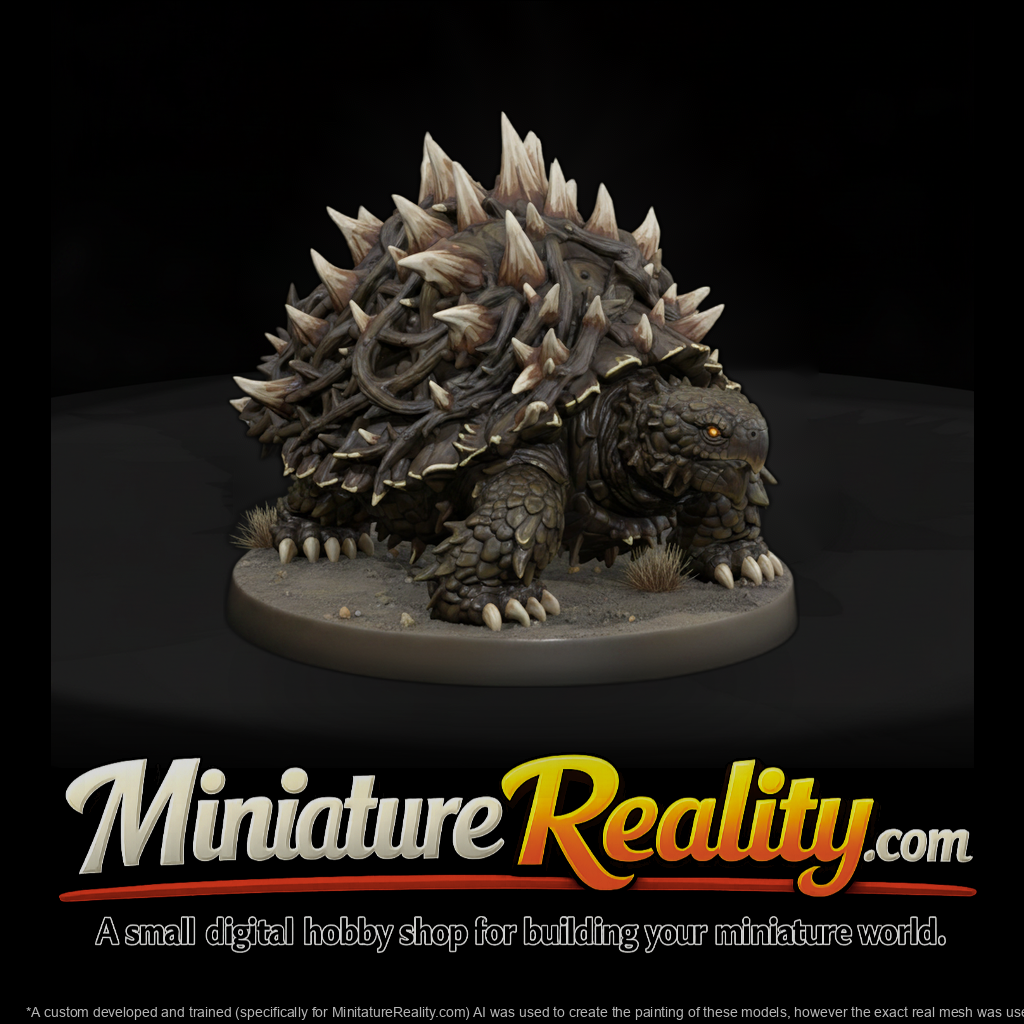 Briar Tortoise Spiked Shell Beast miniature, three-quarter view