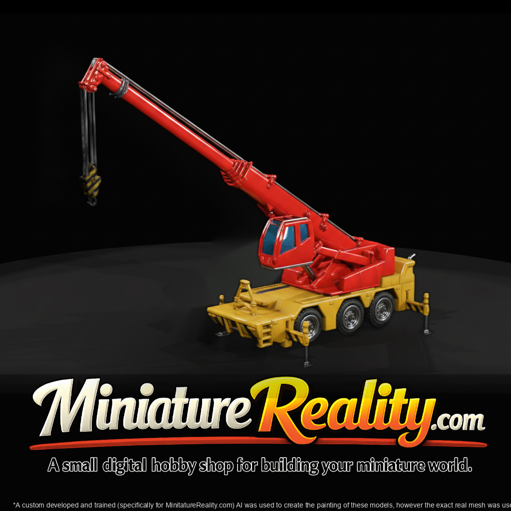 Short 6x6 Mobile Crane miniature, three-quarter view