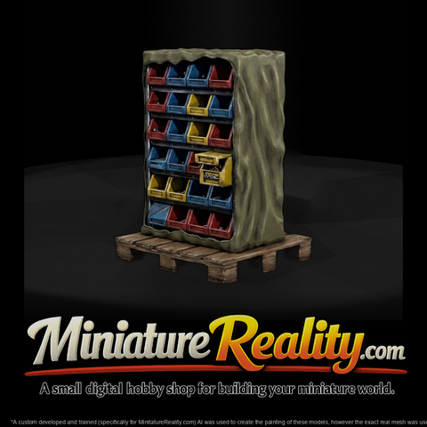 Industrial Bin Rack on Pallet
