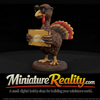 Cartoon Turkey Holding Thanksgiving Sign — thumbnail 1