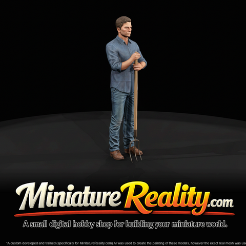 Farmhand with Pitchfork — Standing Figure with Pitchfork — Standing Figure