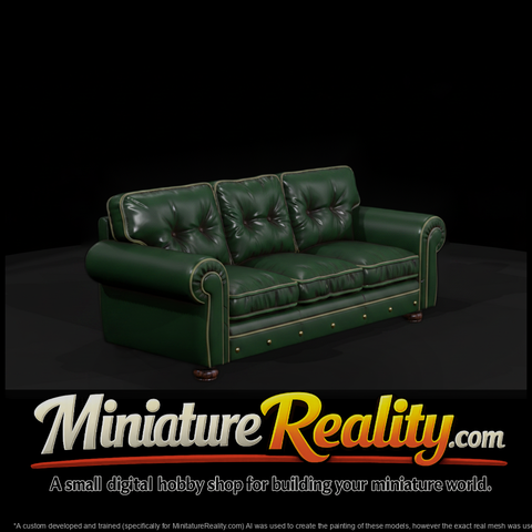 Sofa miniature, three-quarter view
