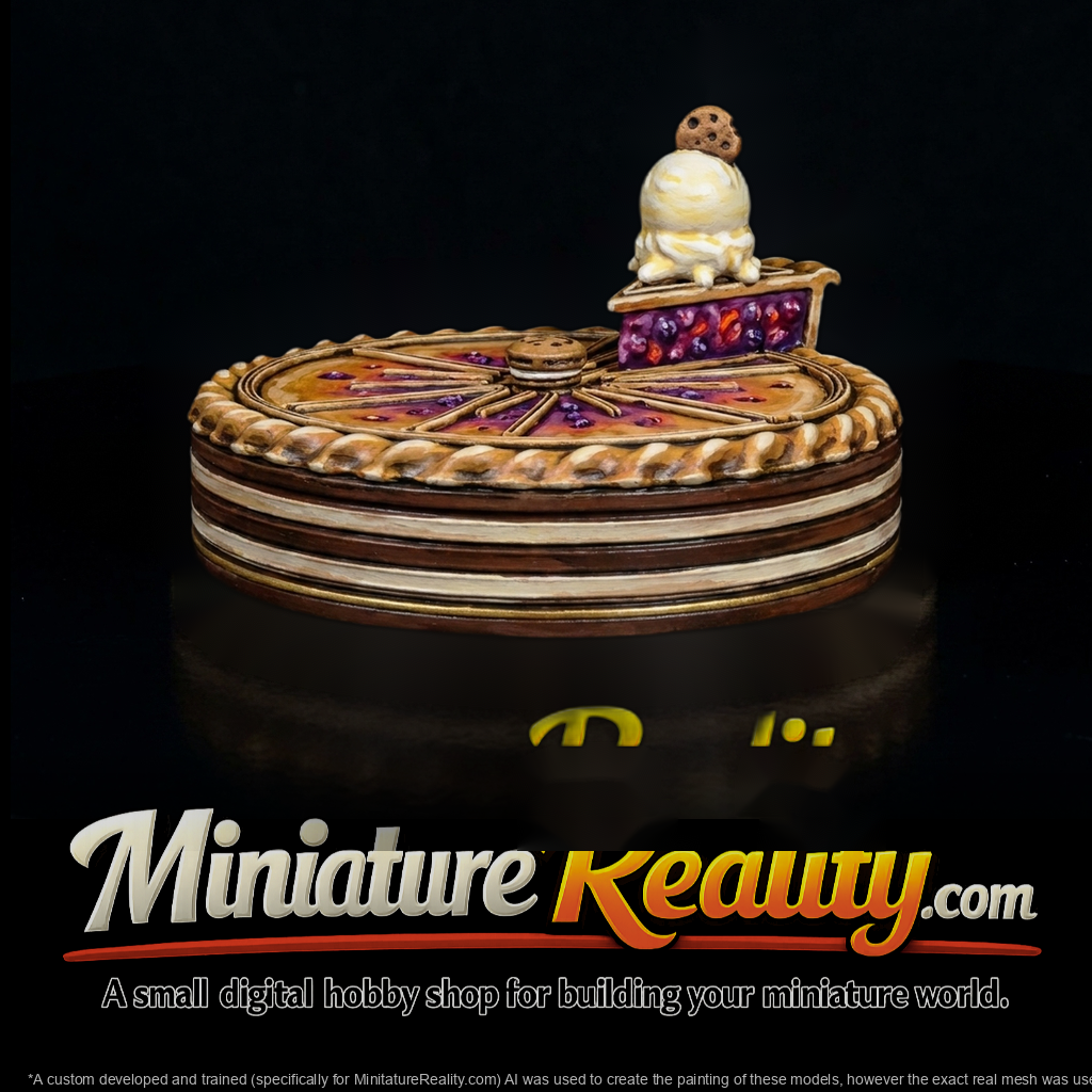 Stylized Pie Cake with Ice Cream Topper