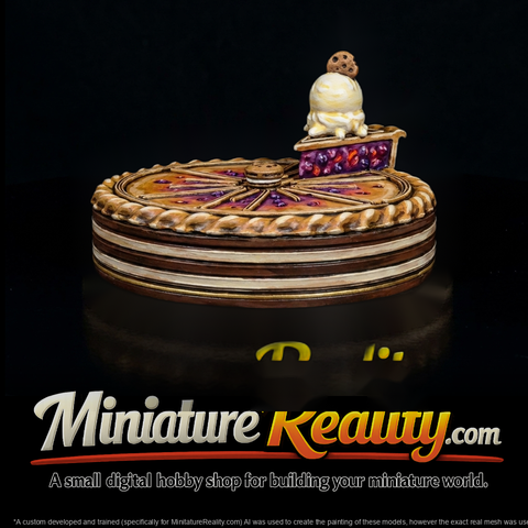 Stylized Pie Cake with Ice Cream Topper
