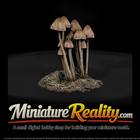 Stylized Bonnet Mushroom Cluster