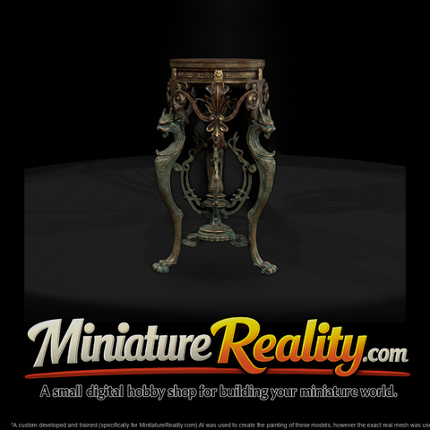 Baroque Gryphon Accent Table — Pedestal