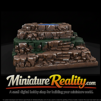 Terraced Rocky Hillside with Pool miniature, three-quarter view — thumbnail 1