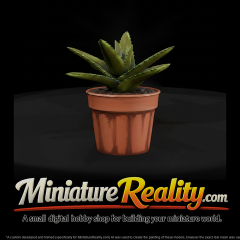 Stylized Potted Aloe Vera