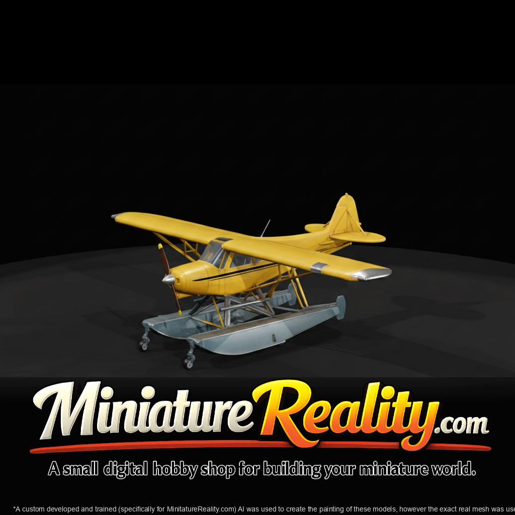 Piper PA-18 Super Cub (Floatplane) miniature, three-quarter view