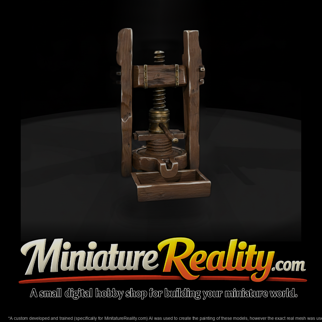 Antique Wooden Screw Olive Press