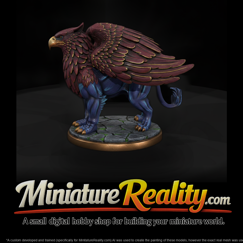 Detailed Stylized Gryphon 3D Tabletop Miniature Dy