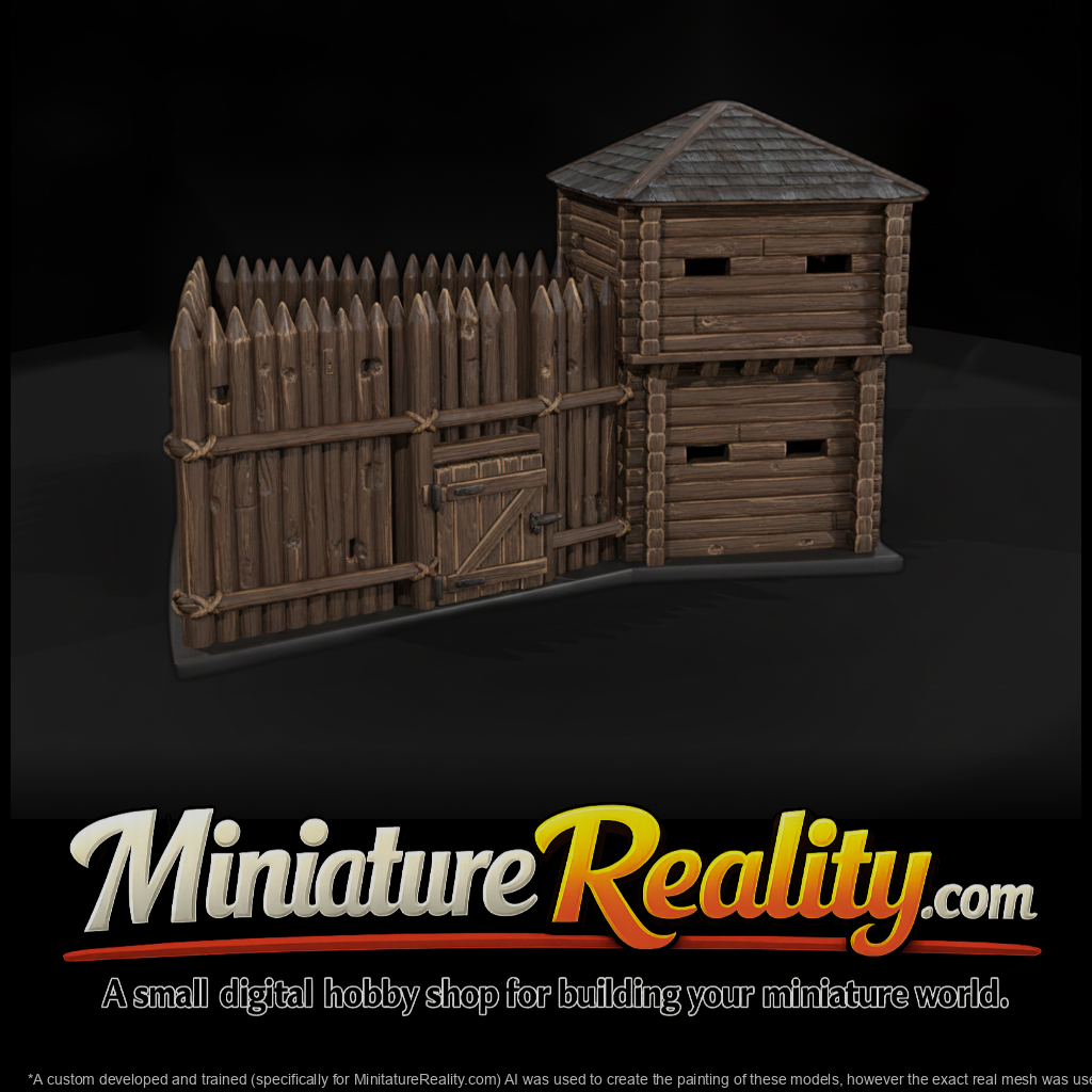 Mil 041 Wild West Fort Stockade Corner Blockhouse