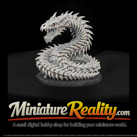 Coiled Bone Wyrm Skeletal Serpent