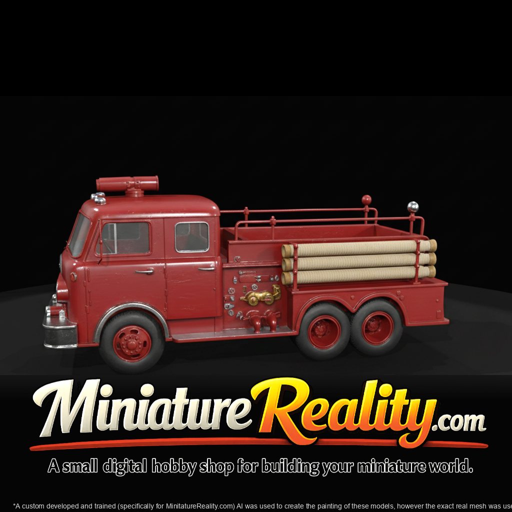 San Francisco Yellow Fire Truck miniature, three-quarter view