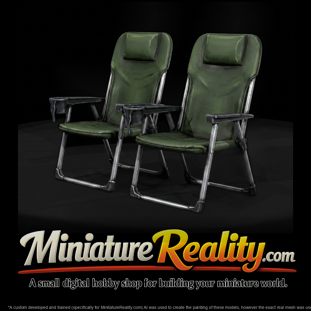 Modern Folding Camping Chairs miniature, three-quarter view