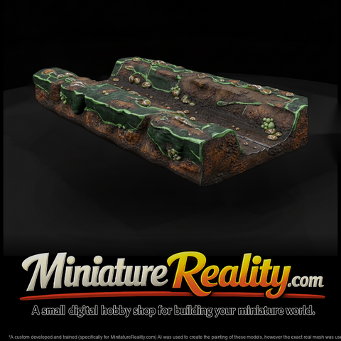 Gray Prototype Tabletop Trench Terrain 3D Model Dg