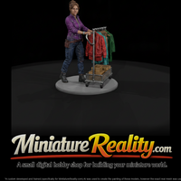Wardrobe Rack Attendant with Rolling Cart miniature, three-quarter view — thumbnail 1