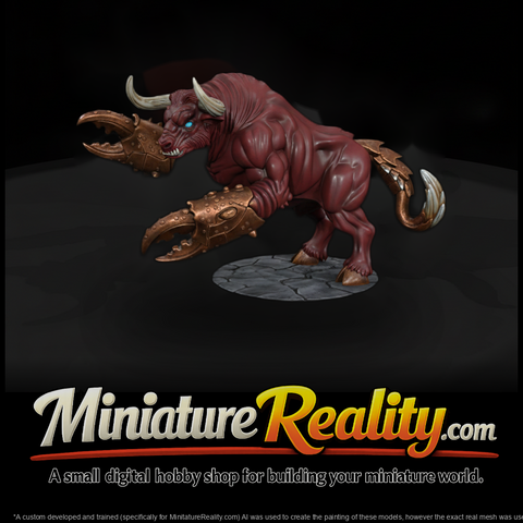 Stylized Bull Crab Hybrid Monster Miniature 5Zirbc
