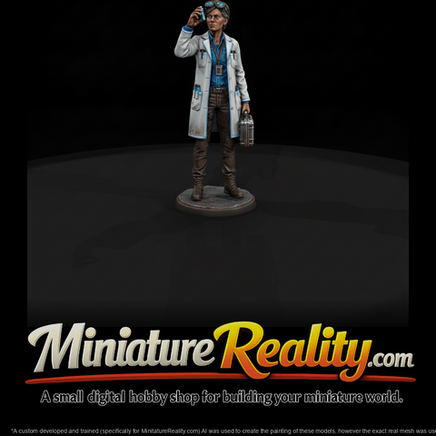 Lab Scientist with Sample Vial miniature, three-quarter view