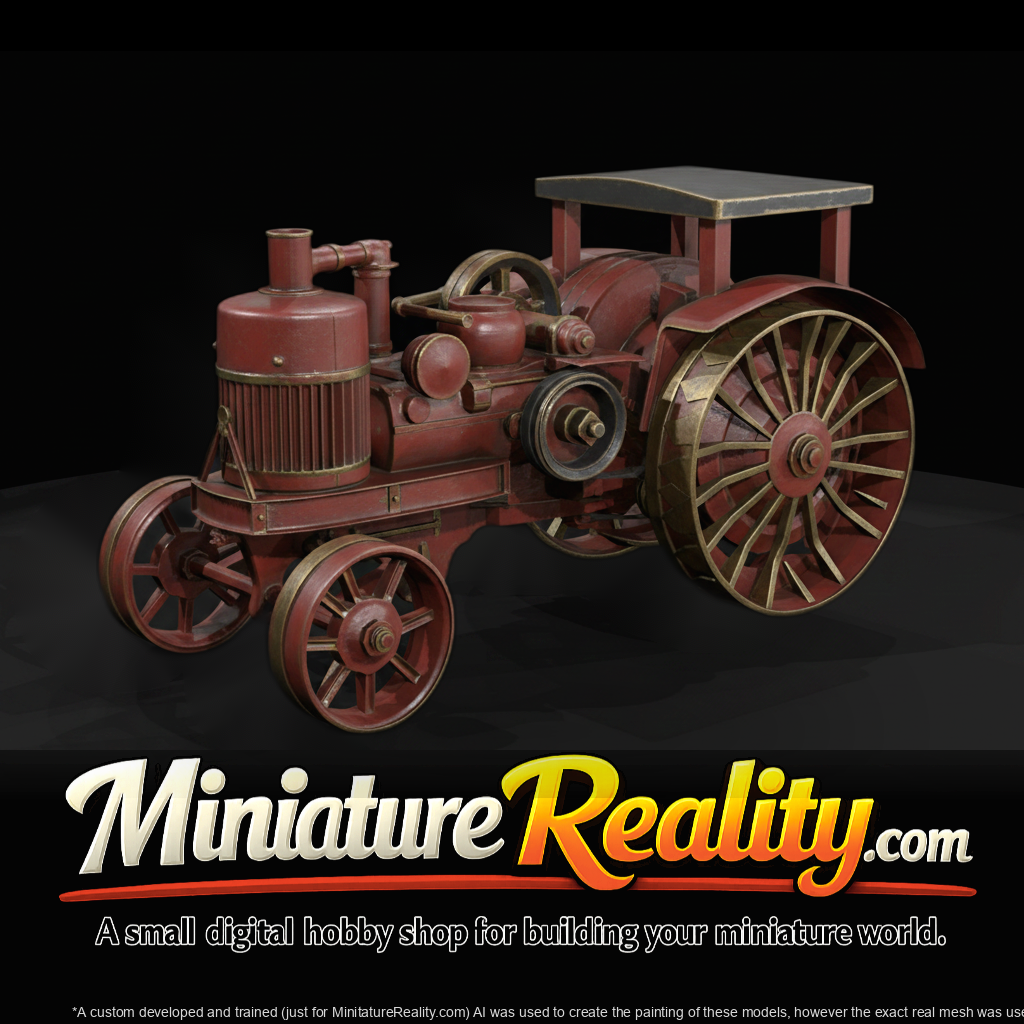 Antique Steam Tractor (Traction Engine) miniature, three-quarter view