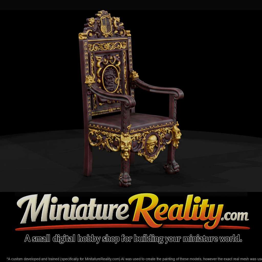 Ornate Carved Throne Chair
