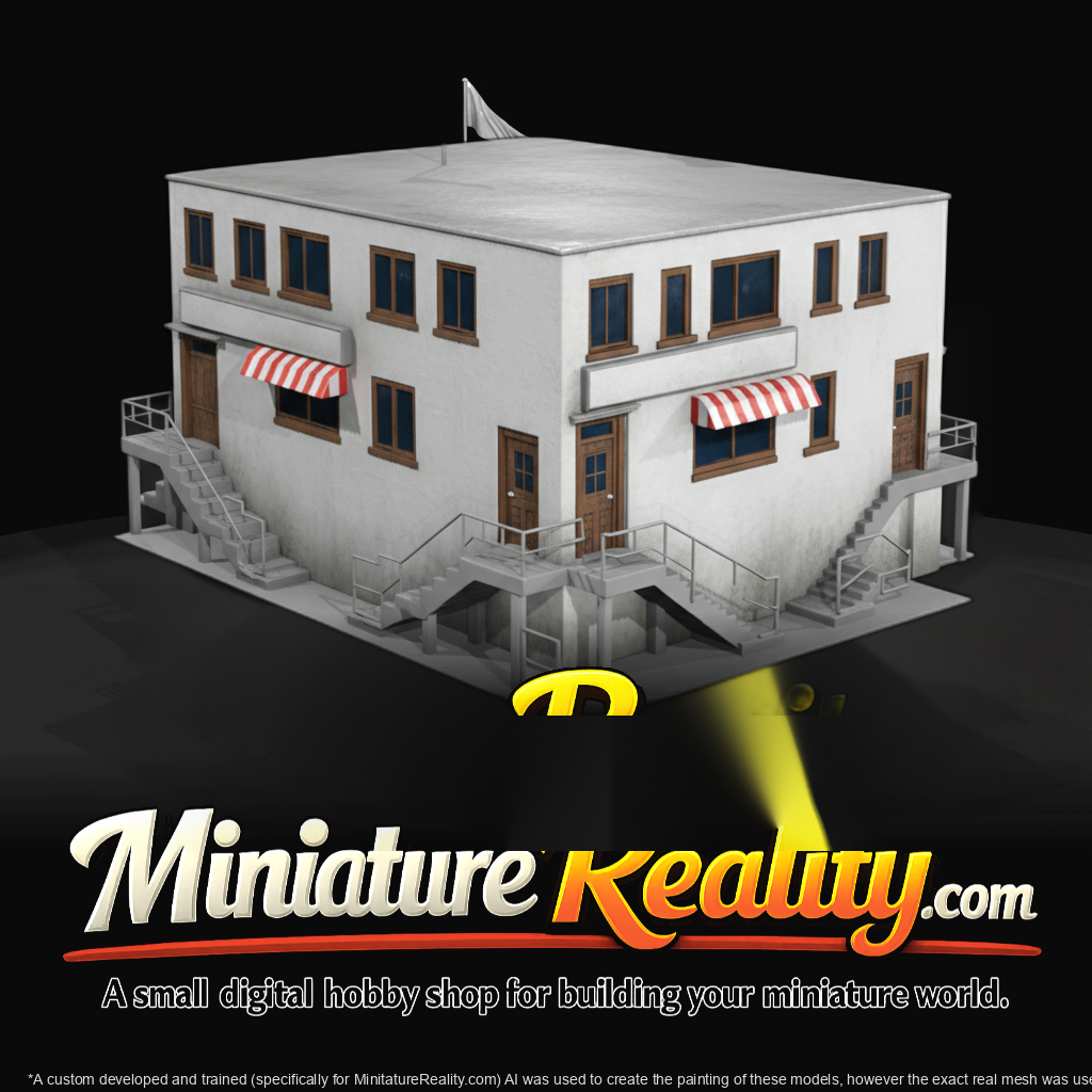 Industrial Warehouse - Two-Story miniature, three-quarter view