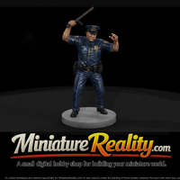 City Police Officer With Raised Baton — thumbnail 1