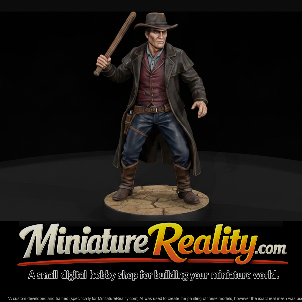 Frontier Lawman with Raised Club