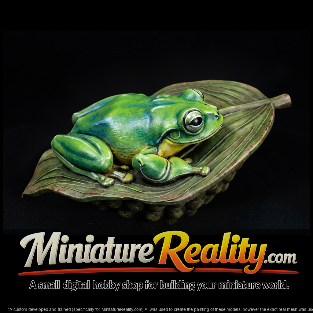 stylized-tree-frog-on-leaf-miniature-610690