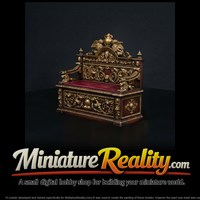 Baroque Carved Royal Bench - Ornate Seat miniature, three-quarter view — thumbnail 2