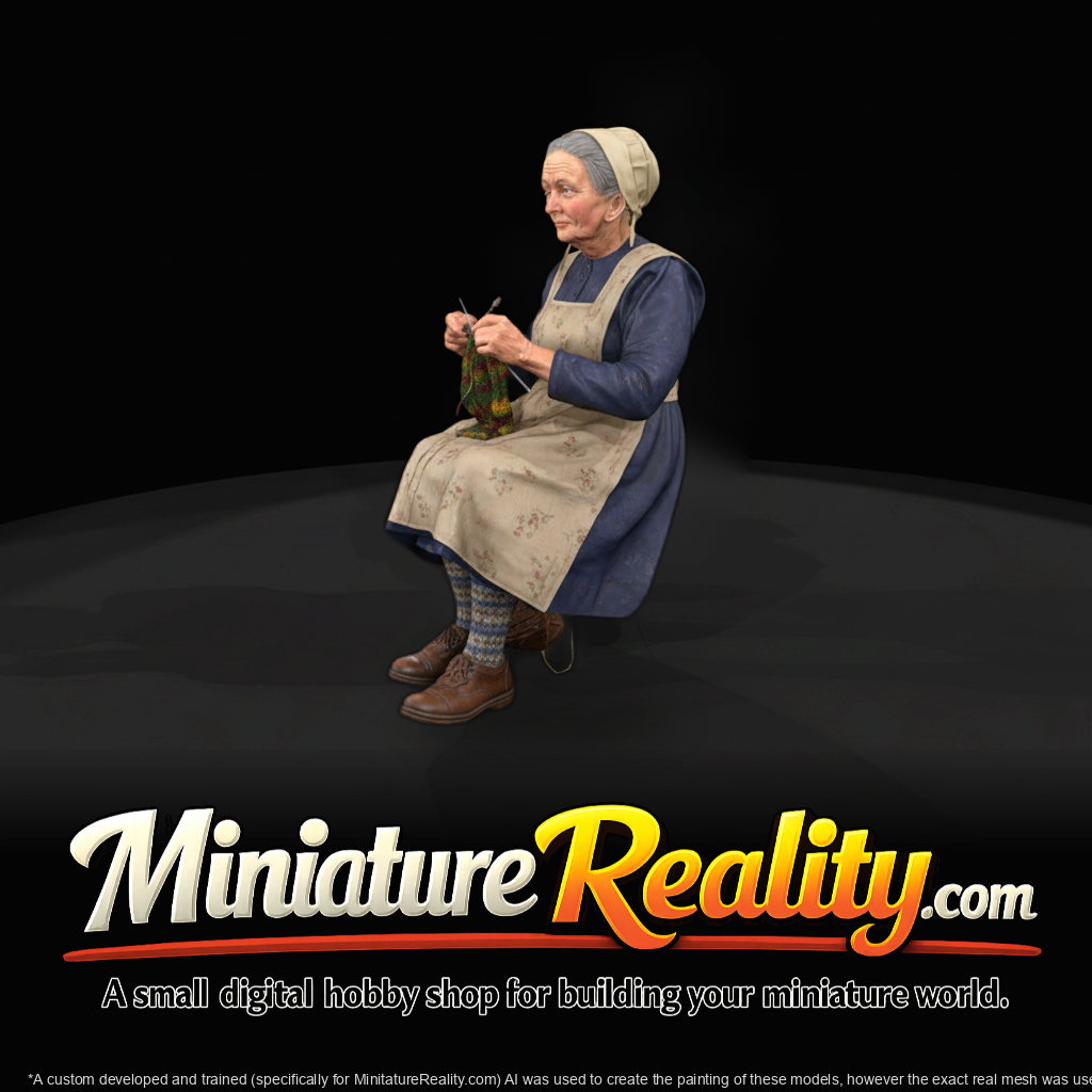 Amish Elderly Woman — Seated Figurine