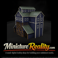 Multi Story Mining Building miniature, three-quarter view — thumbnail 1