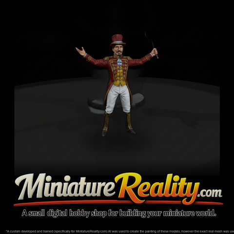 Circus Ringmaster with Top Hat and Whip