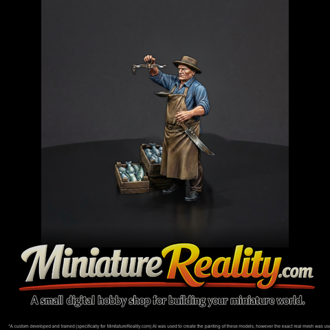 Stylized Fishmonger Figure